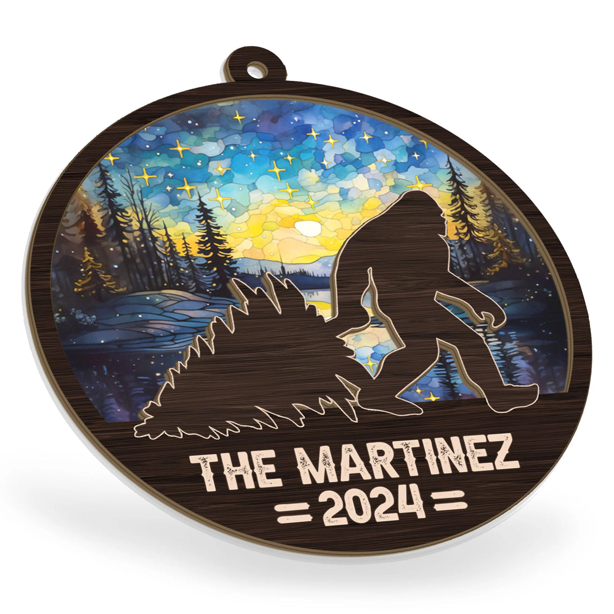 Bigfoot Christmas 2026 - Personalized Suncatcher Ornament