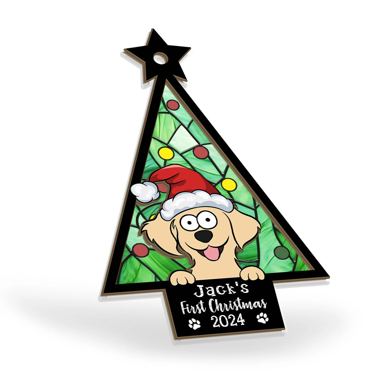 My Dog First Christmas - Personalized Suncatcher Ornament